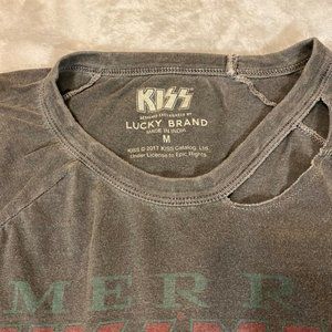 KISS Lucky Brand Christmas Holiday T-Shirt M